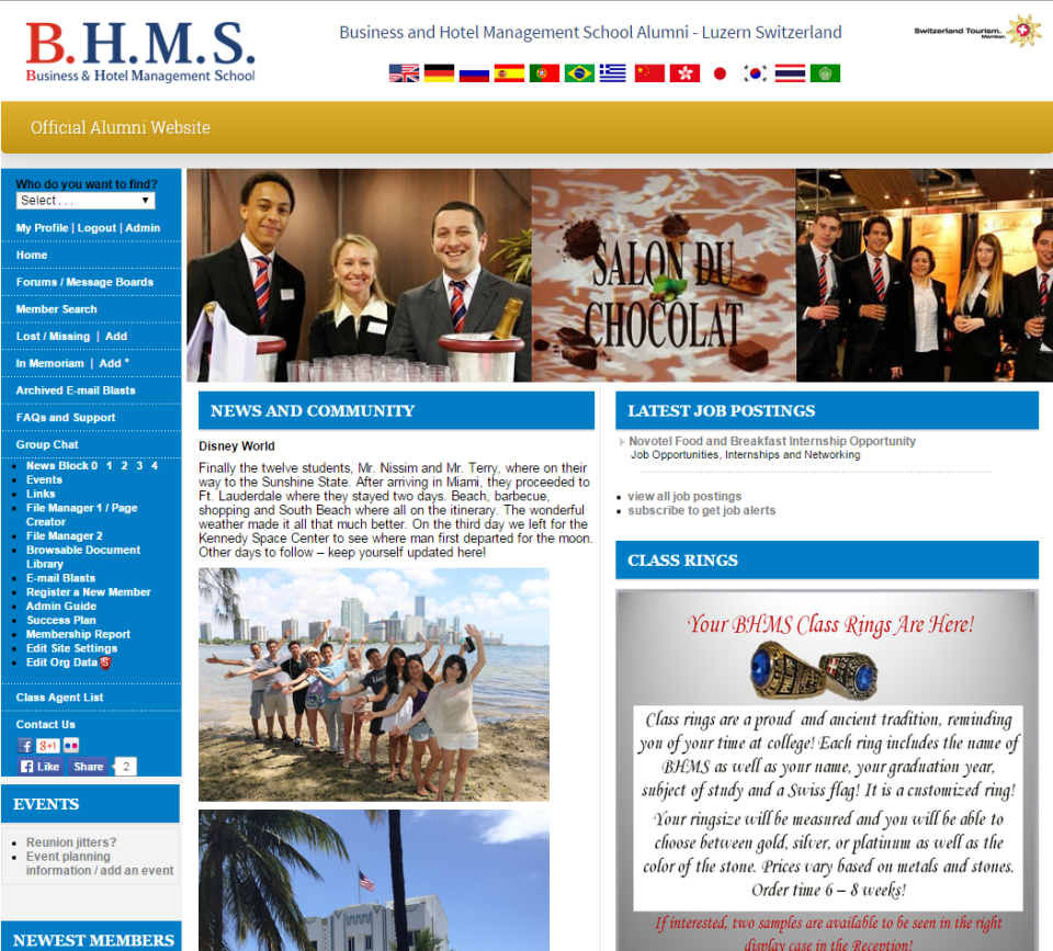 screenshot of Alumni Channel